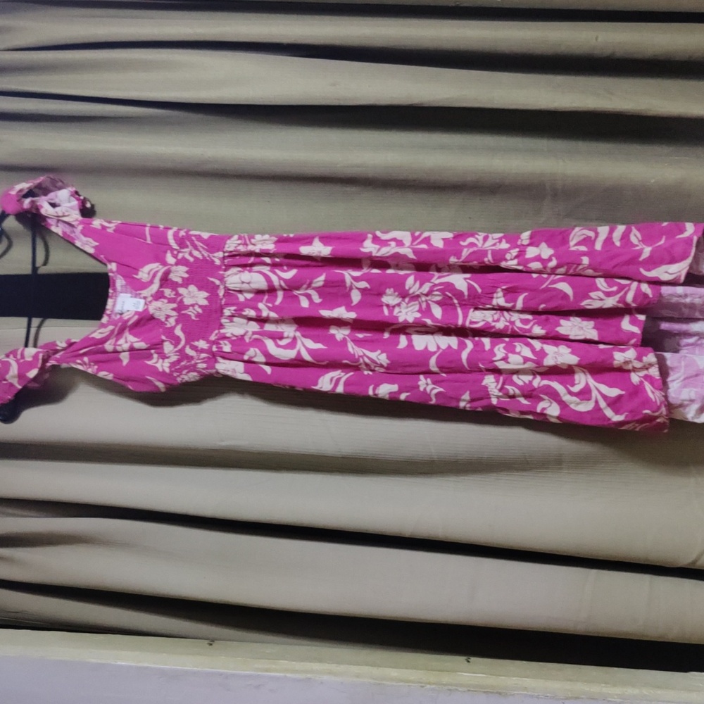 medium Japna pink and White Floral Ankle length Dress - Picture 6 of 9